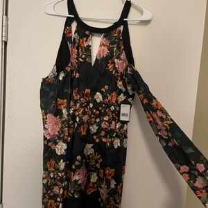 Guess Floral Black and Orange Dress
